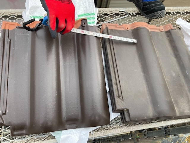 新しい瓦のサイズチェック